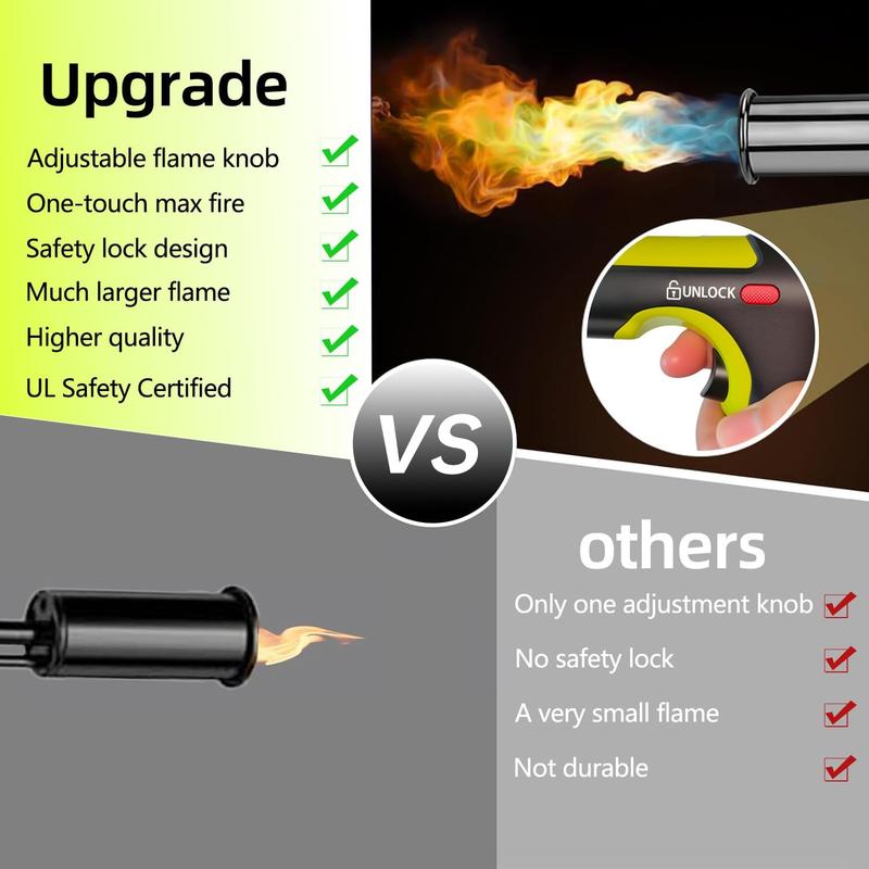 SEESE Propane Torch | Adjustable Flame with Safety Lock – Searing Steak, Lighting BBQs, Charcoal & Fireplaces
