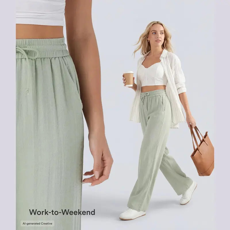 Halara™ Soft Touch Drawstring Wide-Leg Pants with Pockets