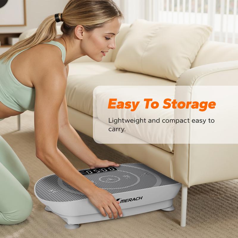 Merach Slim Vibration Plate | Compact Whole Body Workout Machine for Toning & Lymphatic Drainage – Home Gym Essential