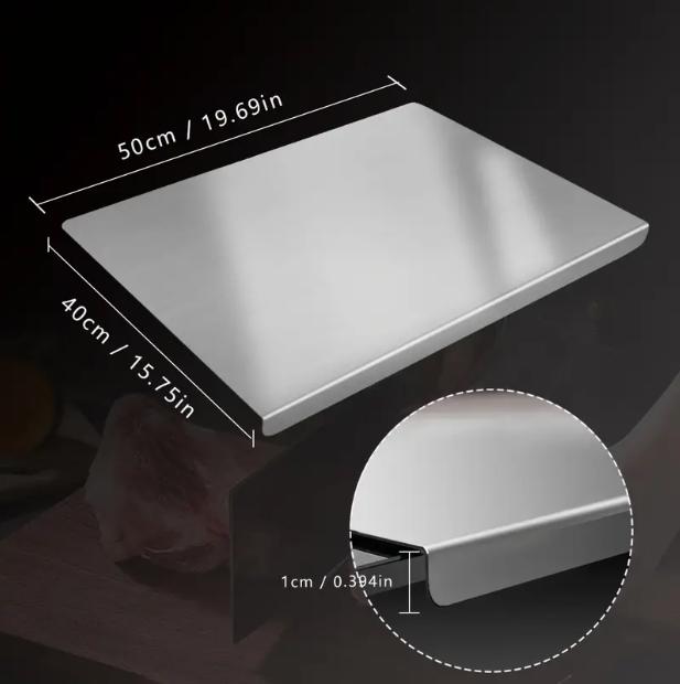 Stainless Steel Chopping Board | Non-Slip Cutting Surface, Easy-Clean & Knife-Friendly – Durable Kitchen Essential