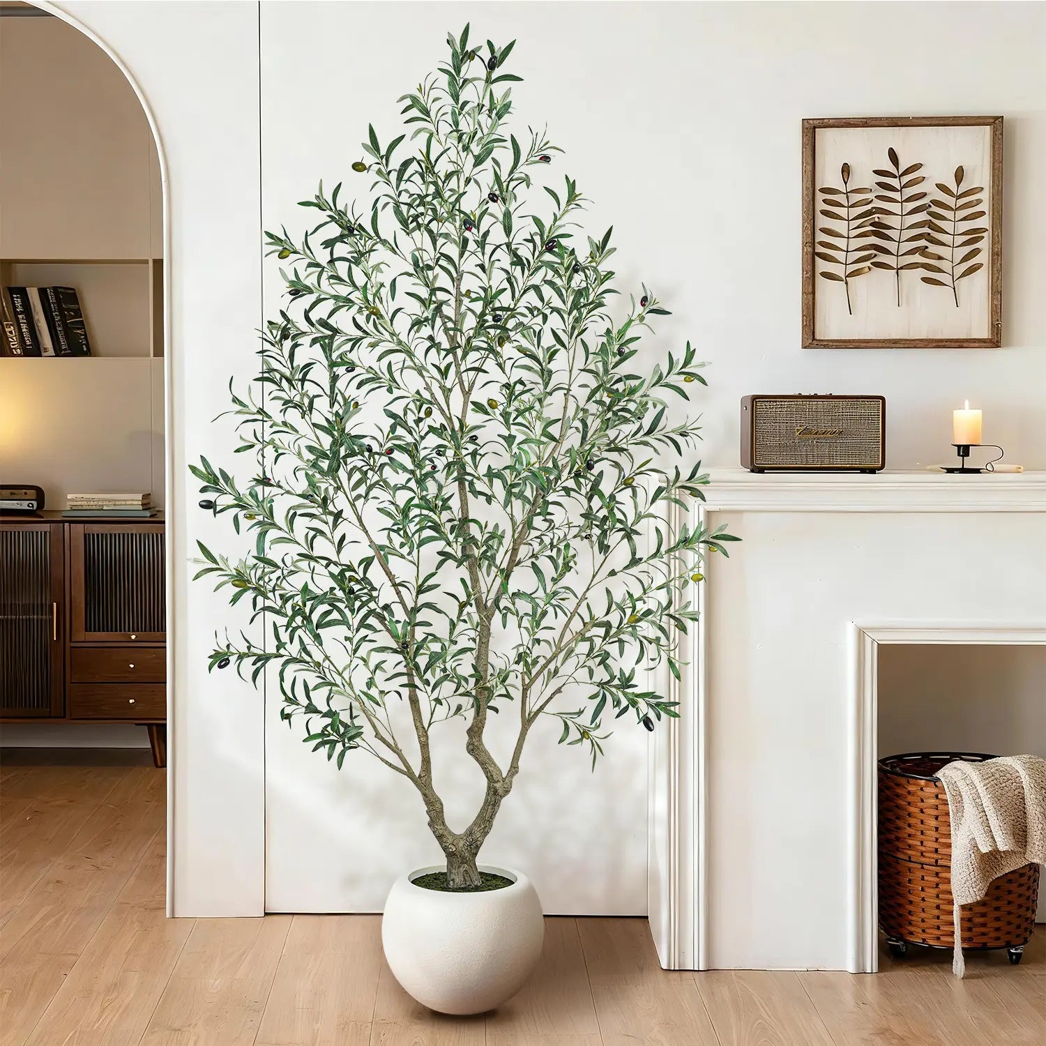 Premium Faux Olive Tree with Thick Natural Trunk (150cm - 240cm Deluxe Plant)