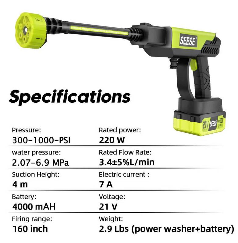SEESE Cordless Pressure Washer | Give Your 4WD, Patio & Garden a Good Blast