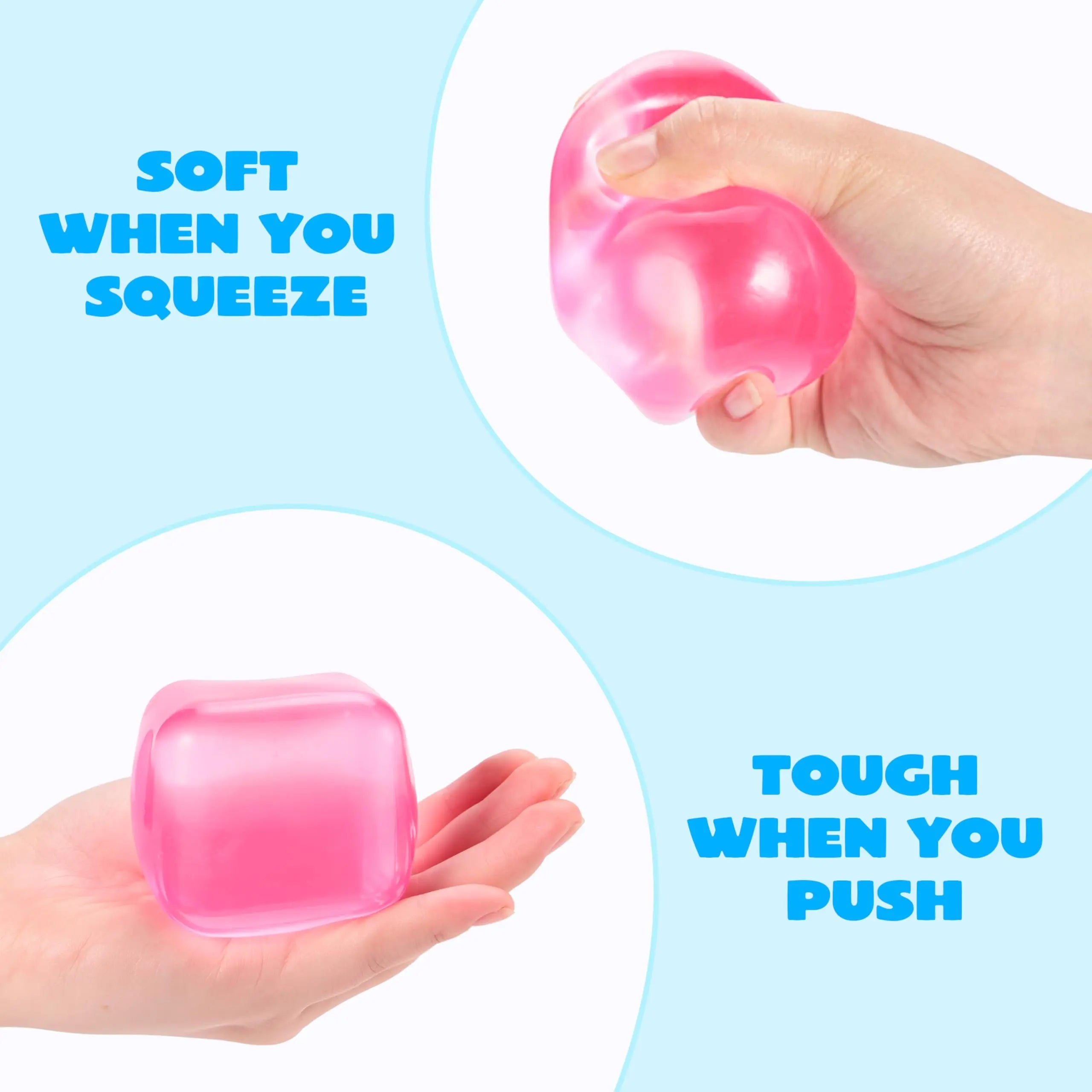 JOYIN 4-Pack Stress Cube Fidget Toy | High-Density Slow-Rise Sensory Squishy – Perfect for Kids & Adults, Great for Party Favours & Gifts