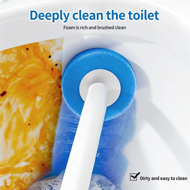 SOPAMI Disposable Toilet Brush Kit | No-Touch Cleaning with 32 Refill Heads – Rotating Head for Under-Rim & Corners, Perfect for Home & Caravan