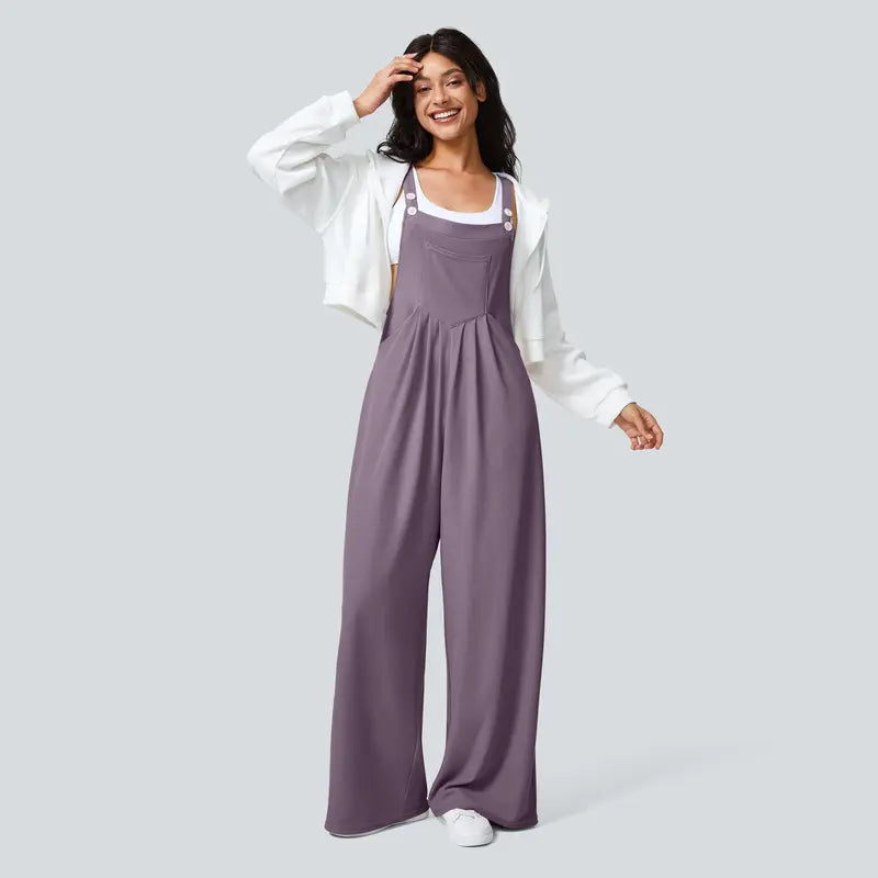 Halara™ Loose-Fit Waffle Jumpsuit with Side Pockets