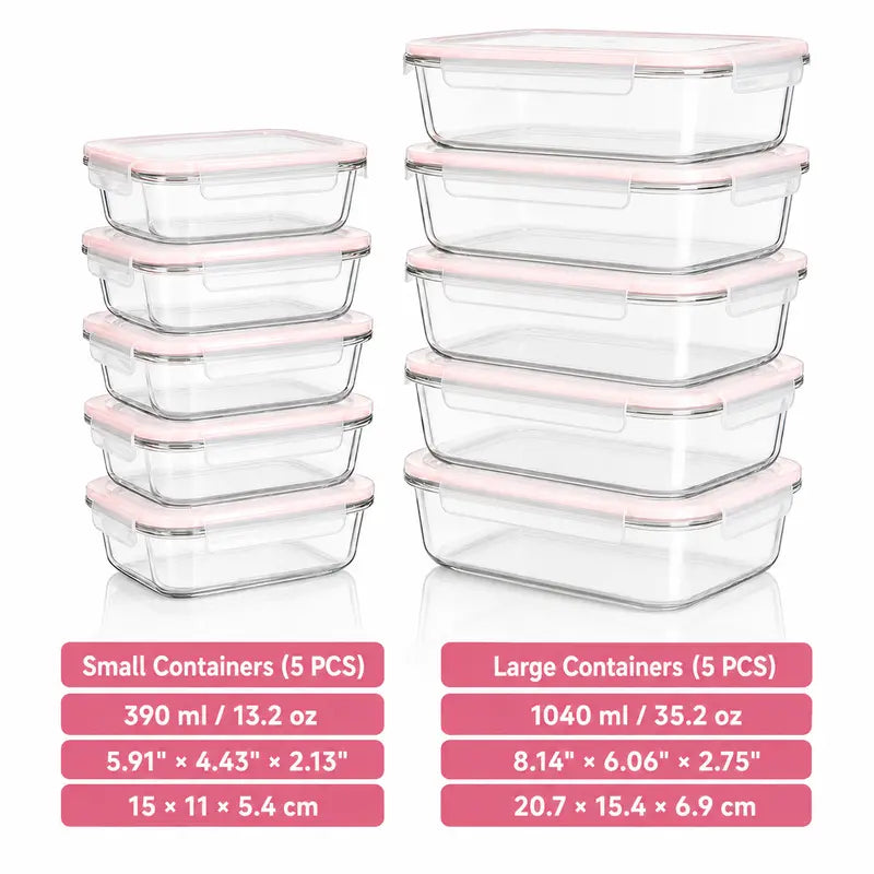 Premium Borosilicate Glass Food Storage Containers (8-Pack)