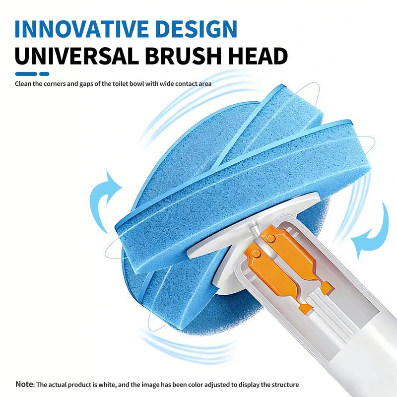 SOPAMI Disposable Toilet Brush Kit | No-Touch Cleaning with 32 Refill Heads – Rotating Head for Under-Rim & Corners, Perfect for Home & Caravan
