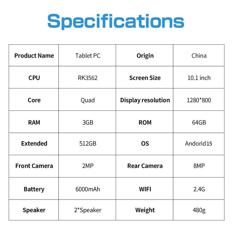 10.1-Inch Android 15 Tablet Pro (All-in-One Accessories Pack Included)
