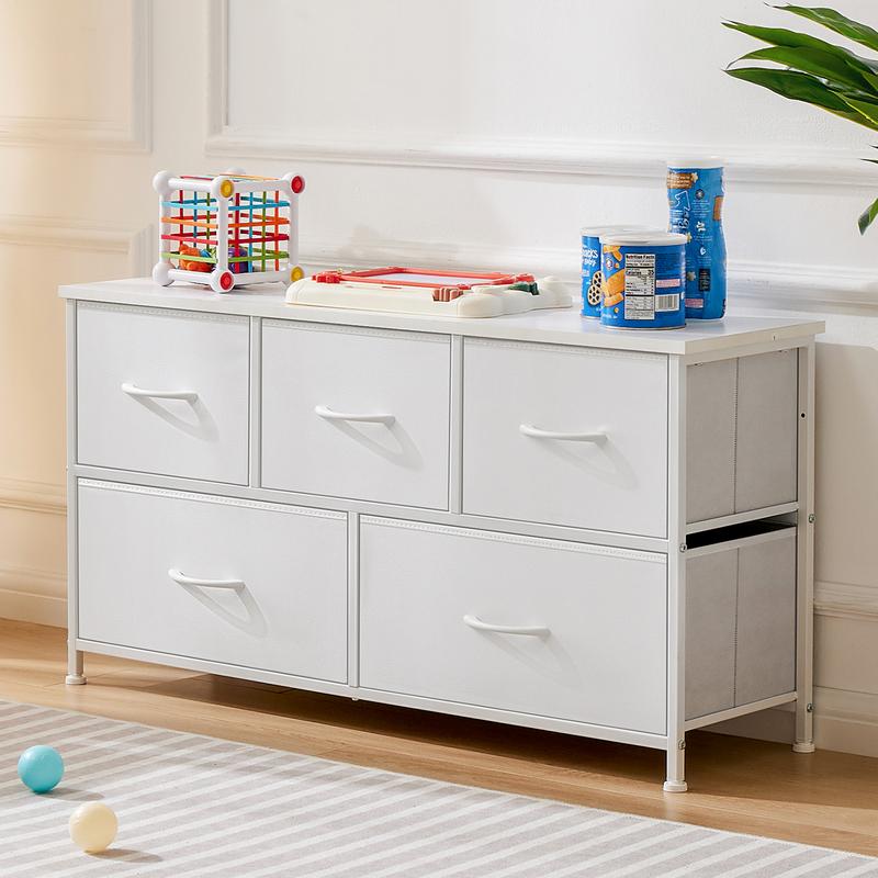 Sleek 5-Drawer Storage Tower (Space-Saving Fabric Chest for Clothes & Closets)