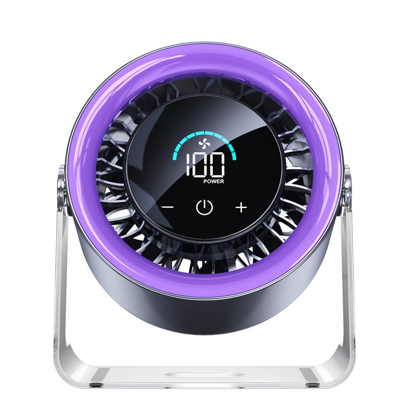 Coolhill Turbo Desk Fan | 100-Speed Digital Display – Rechargeable, Low Noise & Portable for Office, Bedroom & Travel
