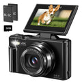 4K Digital Camera for Photography | 64MP with 180° Flip Screen, 18X Zoom & 32GB Card – 2 Batteries Included, Ready to Shoot