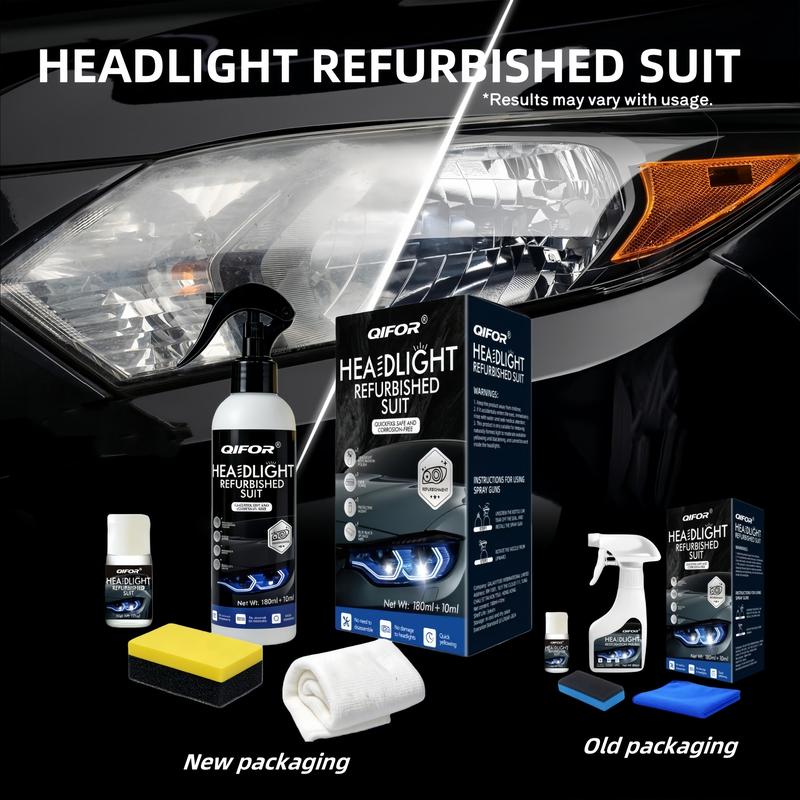 QIFOR Headlight Restoration Fluid | UV Protection & Crystalline Coating – Restore Yellowed, Oxidised Headlamps to Crystal Clear