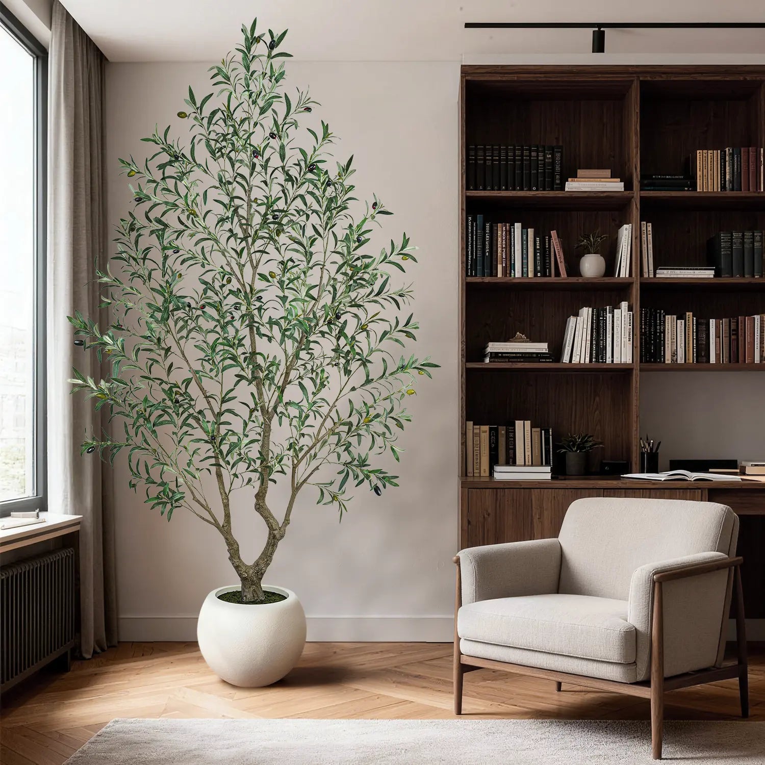 Premium Faux Olive Tree with Thick Natural Trunk (150cm - 240cm Deluxe Plant)