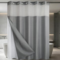 No-Drill Double Layer Shower Curtain | Waterproof & Washable with Snap-In Liner – 72 x 75 Inch for Standard Bathrooms