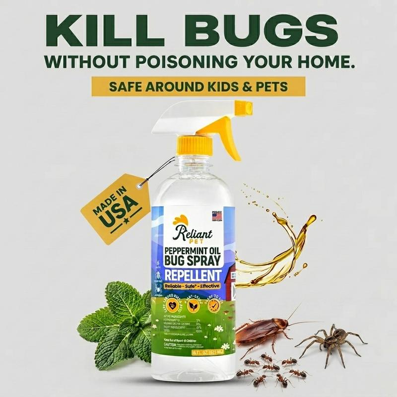 Reliant Pet Peppermint Oil Bug Spray | 16oz – Safe for Kids & Pets, Effective Against Ants, Spiders & Roaches – Natural Pest Control