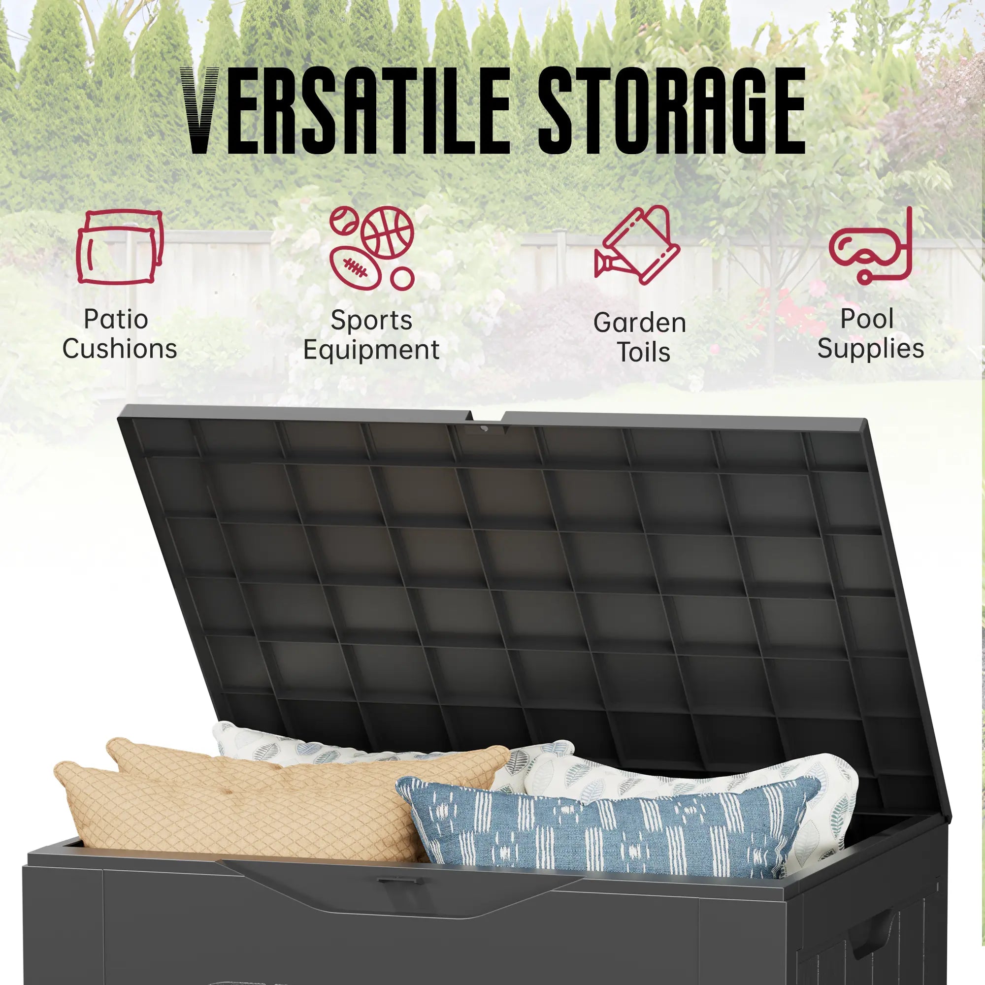 All-Weather Weatherproof Patio Deck Box (132L Lockable Parcel Delivery Station)