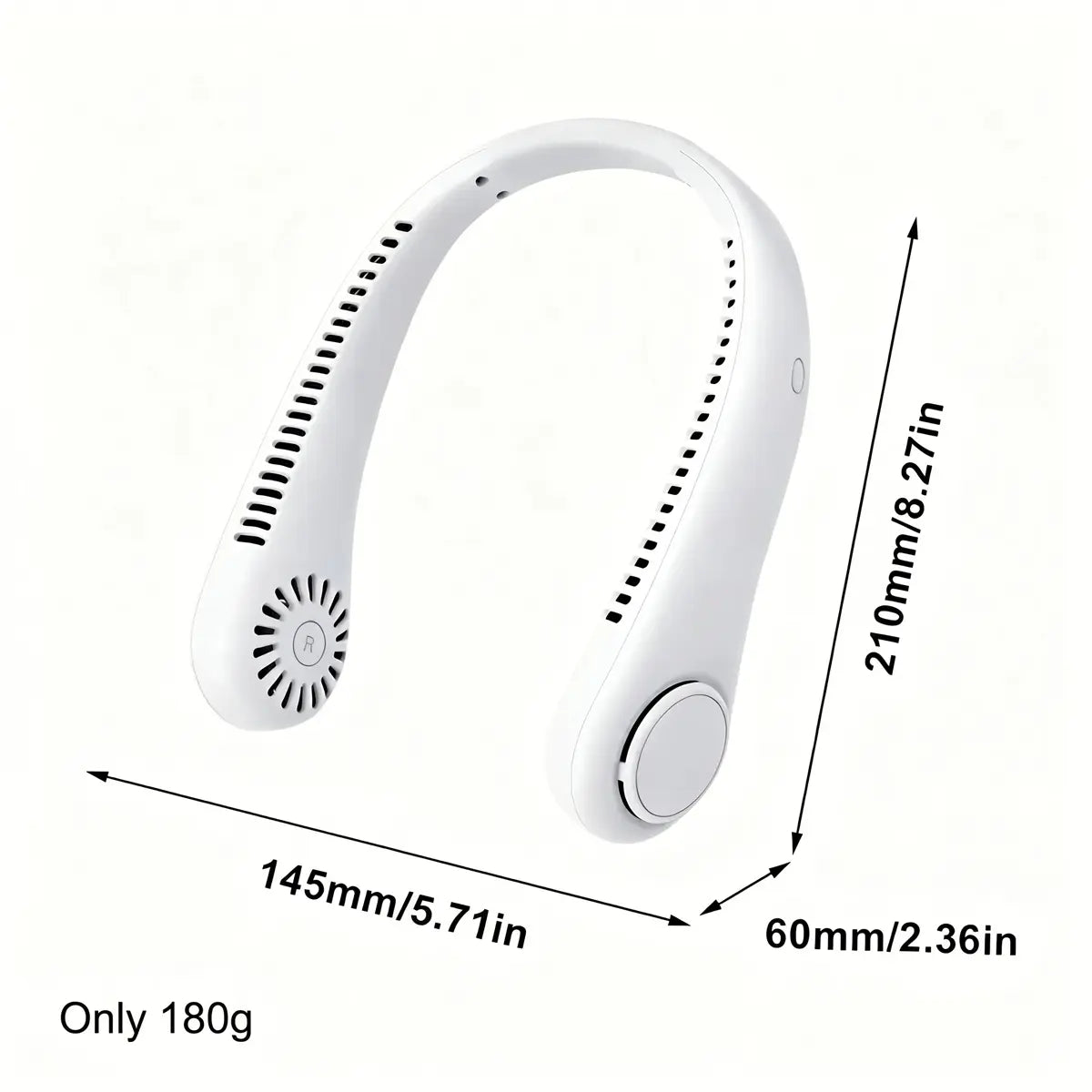 Ultra-Lightweight Bladeless Neck Fan (Hands-Free 360° Cooling Airflow)