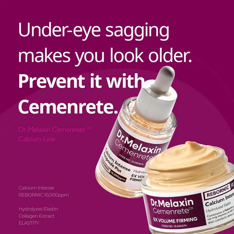 [Dr.Melaxin Official] Cemenrete Calcium Eye Trio Set | Under-eye Volume, Dark Circle & Firming Care | Ampoule + Cream + Multi Balm | Korean Skincare