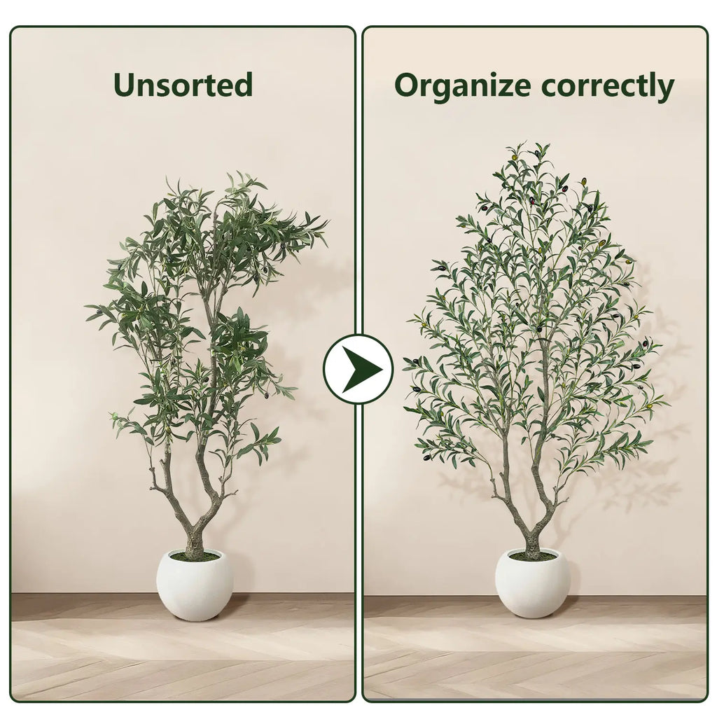 Premium Faux Olive Tree with Thick Natural Trunk (150cm - 240cm Deluxe Plant)