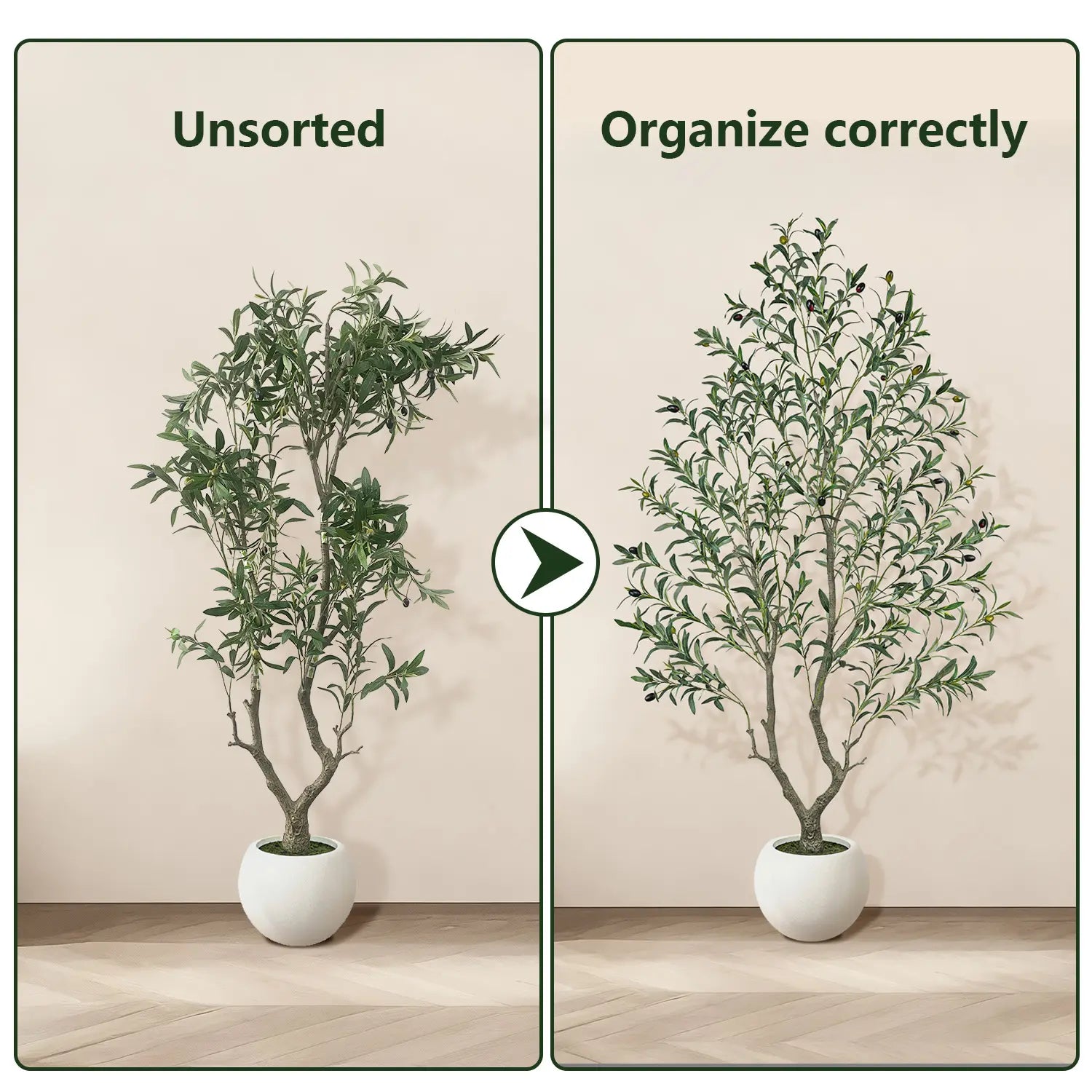 Premium Faux Olive Tree with Thick Natural Trunk (150cm - 240cm Deluxe Plant)