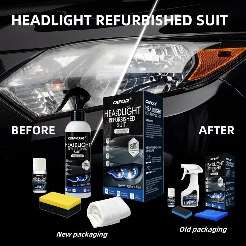 QIFOR Headlight Restoration Fluid | UV Protection & Crystalline Coating – Restore Yellowed, Oxidised Headlamps to Crystal Clear