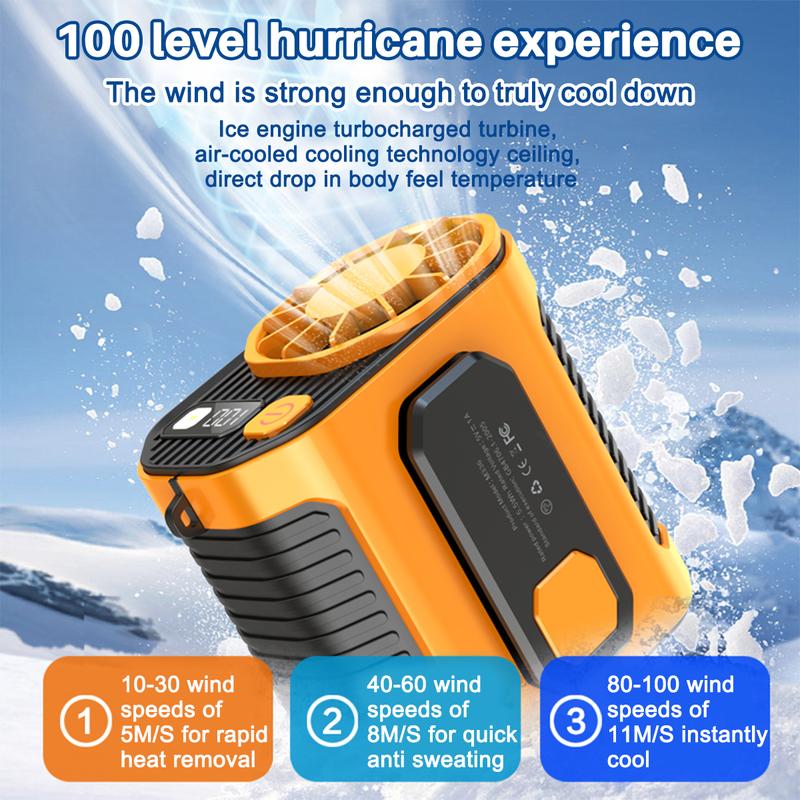 PADOX Wearable Waist Fan | 5000mAh Rechargeable with 10 Speeds & USB Power Bank – Hands-Free Cooling for Work, Travel & Outdoors