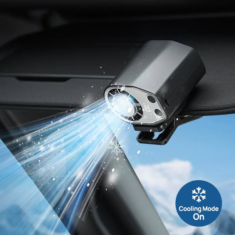 Joytutus Semiconductor Clip-On Fan | 100-Speed Turbo Cooling with 20Hr Battery – 360° Rotating, LED Display, Perfect for Cars, Prams & Desks