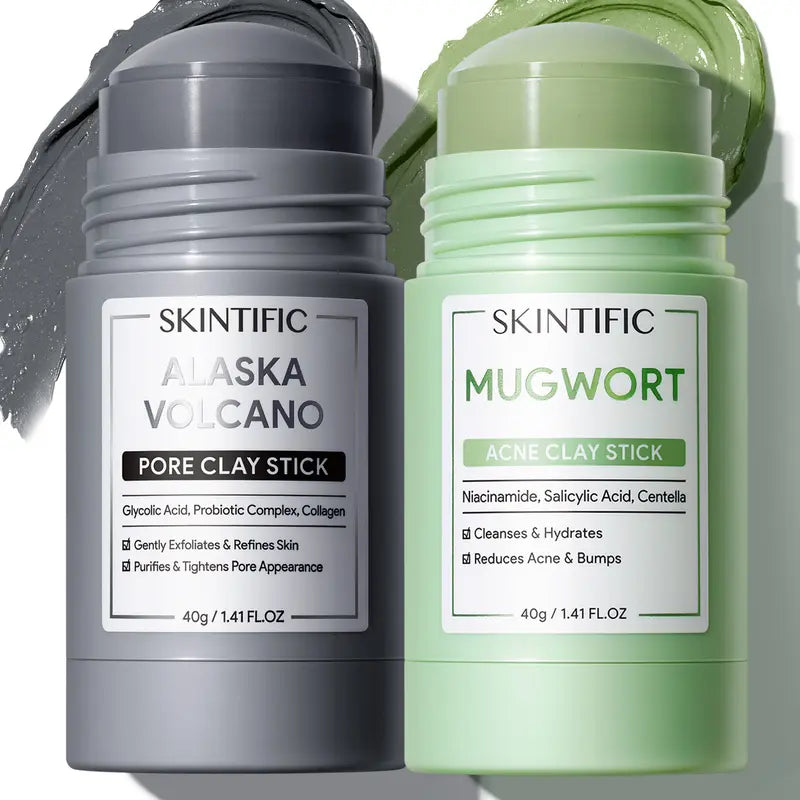 SKINTIFIC™ Mugwort & Volcano Clarifying Clay Stick Combo(2-Pack)