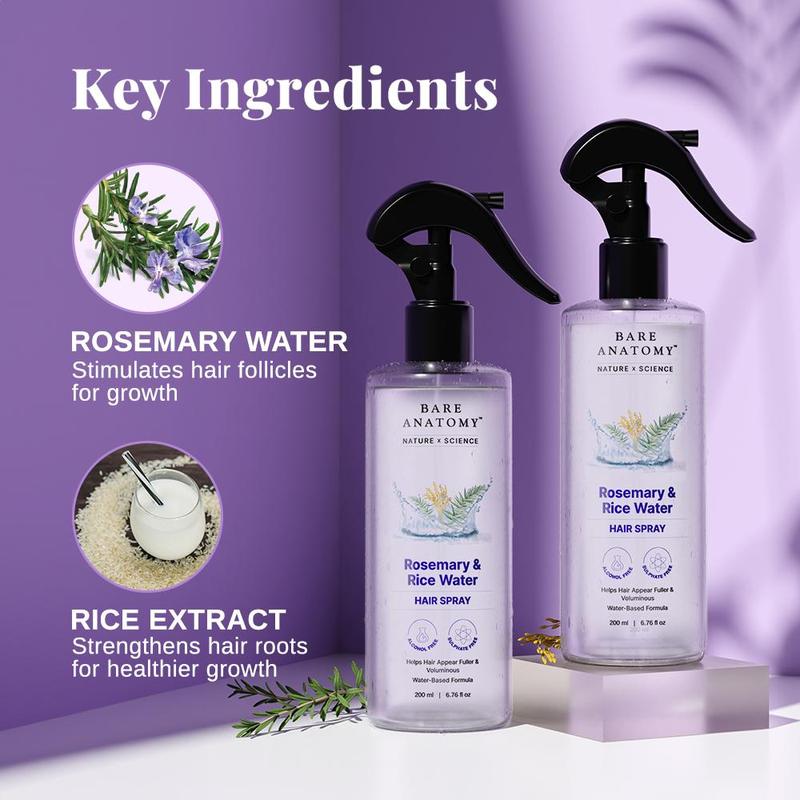Bare Anatomy Rosemary & Rice Water Mist (Fast-Absorbing & Non-Greasy)