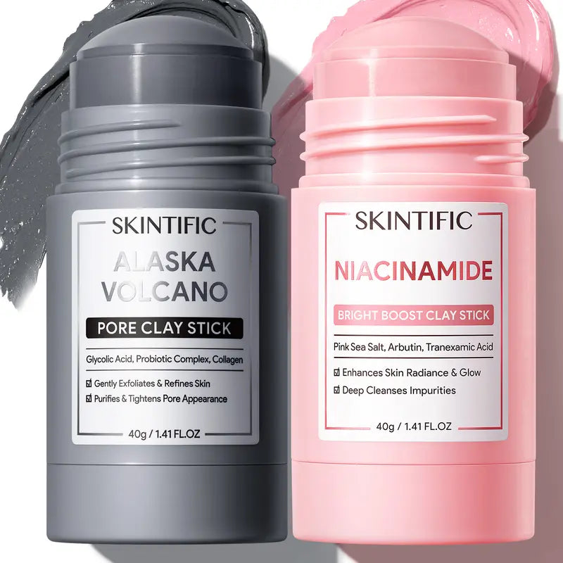 SKINTIFIC™ Mugwort & Volcano Clarifying Clay Stick Combo(2-Pack)