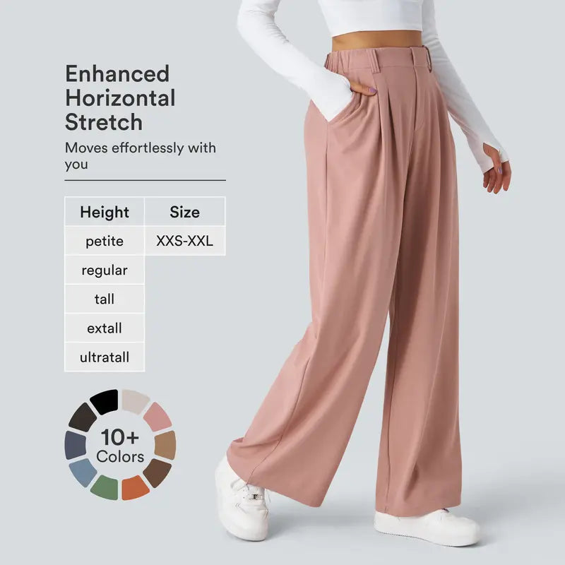 Halara™ Flex Basic Wide-Leg Trousers with Pockets