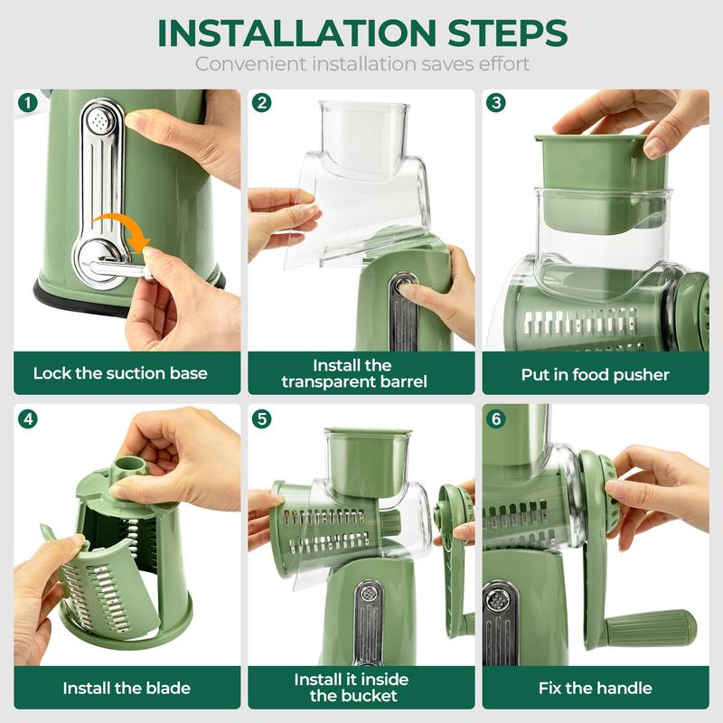 SUSTEAS 5-in-1 Rotary Vegetable Slicer | The Ultimate Time-Saving Kitchen Gadget