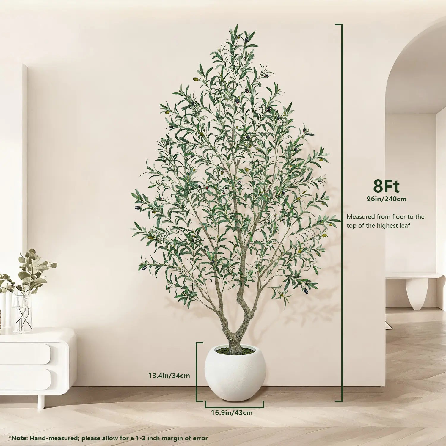 Premium Faux Olive Tree with Thick Natural Trunk (150cm - 240cm Deluxe Plant)