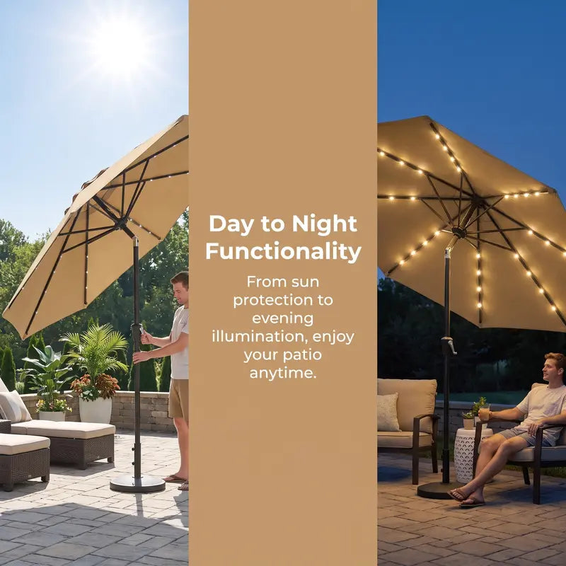 Garvee™ 10FT Solar LED Patio Umbrella (UPF 50+)