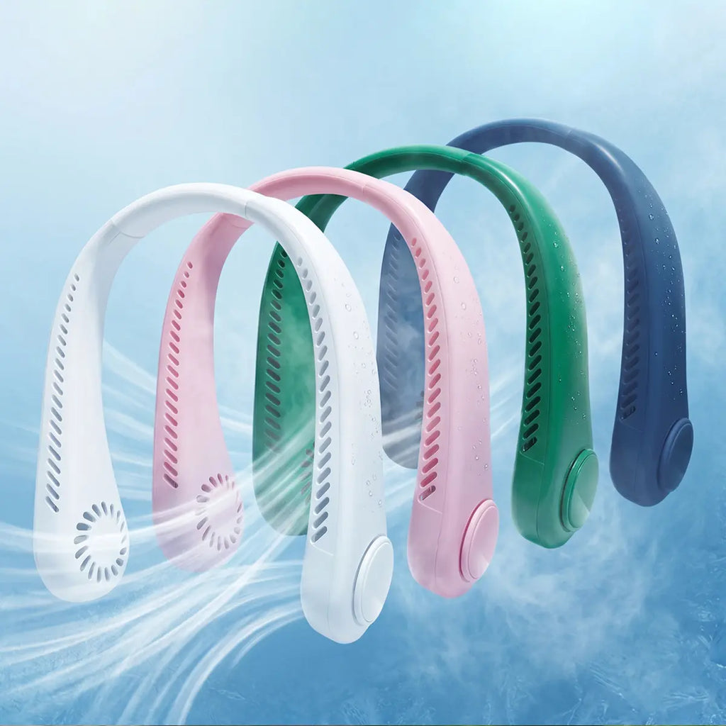 Ultra-Lightweight Bladeless Neck Fan (Hands-Free 360° Cooling Airflow)