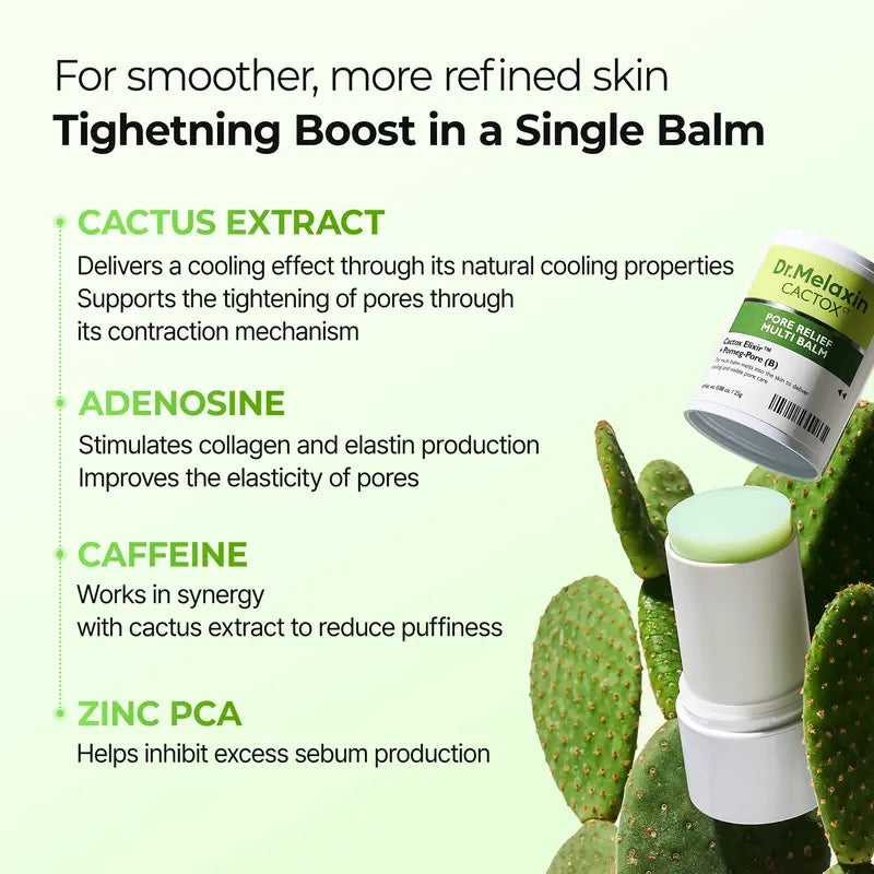 [Dr.Melaxin Official] CACTOX Essential 5-Step Pore Tightening Starter Set with Cactus Cooling Reduce Puffiness & Pore Tightening for Visible Skin Repair