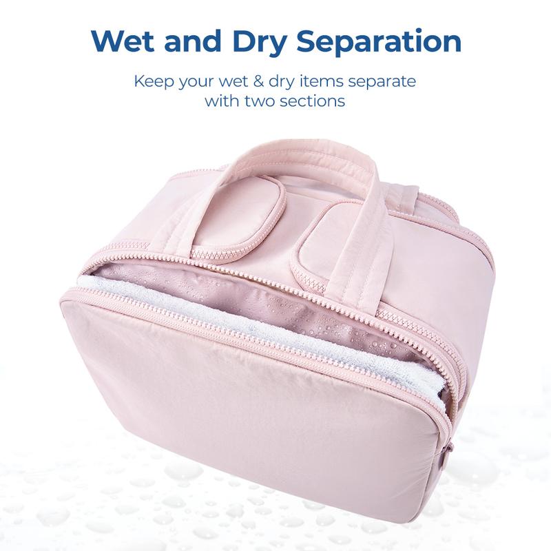 BAGSMART 4-in-1 Puffy Travel Toiletry Bag | Large-Capacity Organiser with Handle – Perfect for Makeup, Brushes & Holiday Essentials