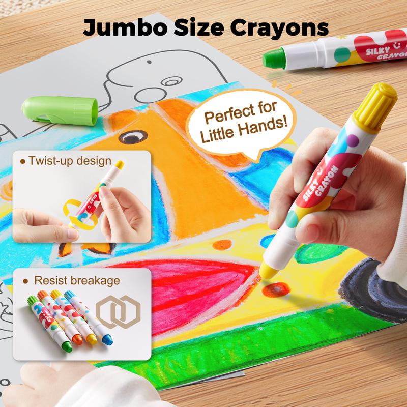 Jar Melo Jumbo Twist Crayons for Toddlers | Easy-Grip, Washable & Non-Toxic – Silky Smooth Colouring Fun for Little Hands
