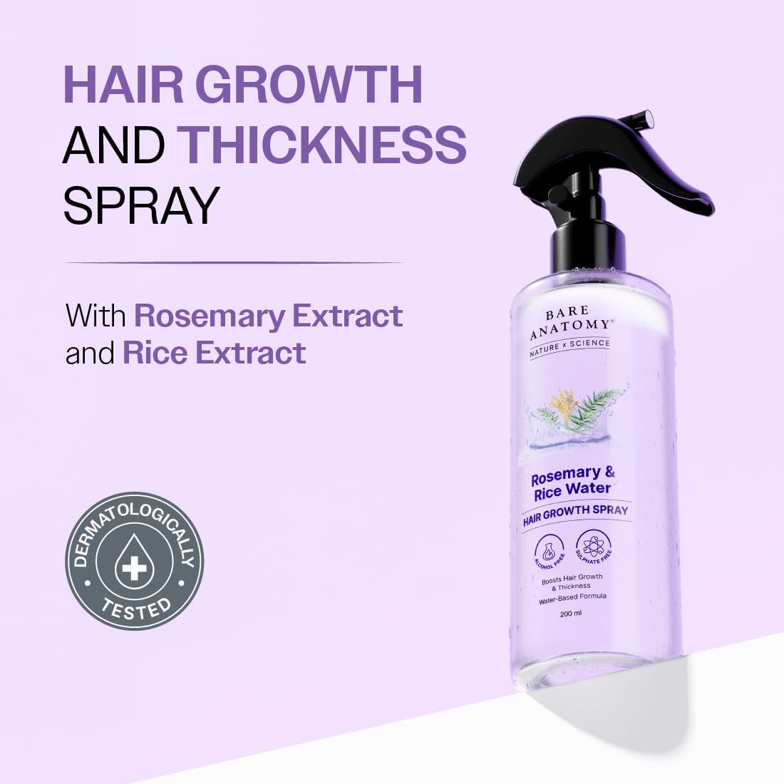 Bare Anatomy Rosemary & Rice Water Mist (Fast-Absorbing & Non-Greasy)