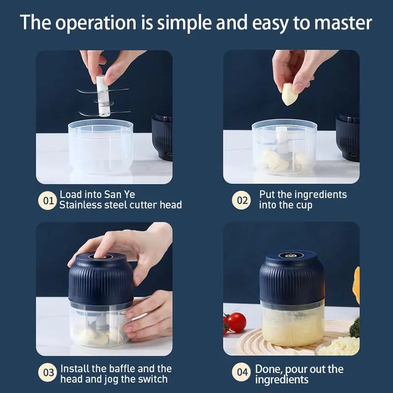 USB Rechargeable Mini Food & Garlic Chopper