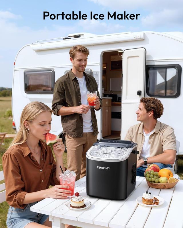 Euhomy Compact Bullet Ice Maker | Generates Fresh Ice in Just 6 Minutes