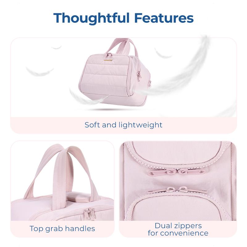 BAGSMART 4-in-1 Puffy Travel Toiletry Bag | Large-Capacity Organiser with Handle – Perfect for Makeup, Brushes & Holiday Essentials