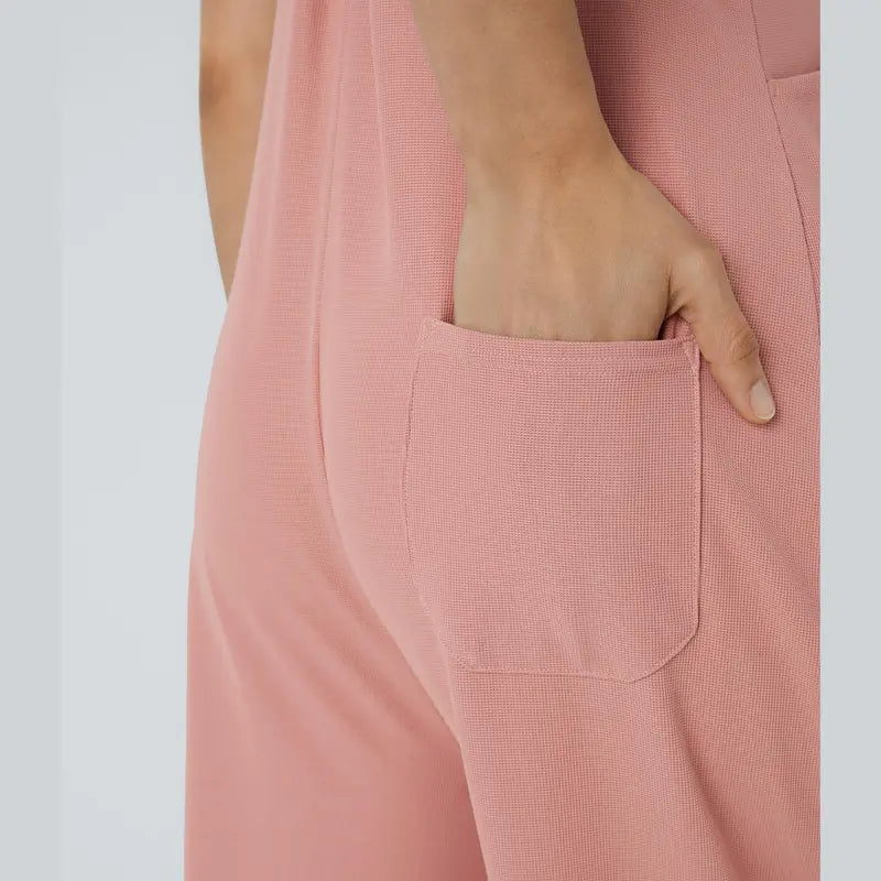 Halara™ Loose-Fit Waffle Jumpsuit with Side Pockets