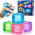 JOYIN 4-Pack Stress Cube Fidget Toy | High-Density Slow-Rise Sensory Squishy – Perfect for Kids & Adults, Great for Party Favours & Gifts