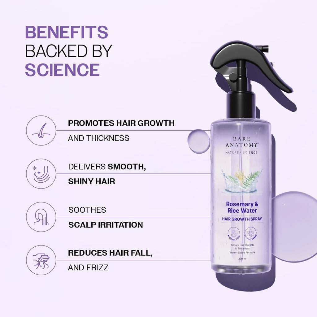 Bare Anatomy Rosemary & Rice Water Mist (Fast-Absorbing & Non-Greasy)