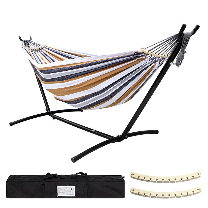 Freestanding Luxury Garden Hammock (Anti-Roll Balance System & Carry Bag)
