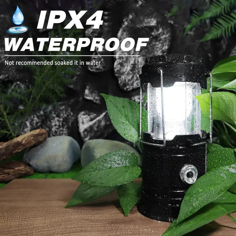 Solar Rechargeable LED Camping Lantern (4-Pack)