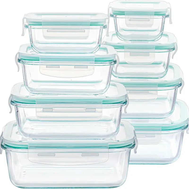 Premium Borosilicate Glass Food Storage Containers (8-Pack)