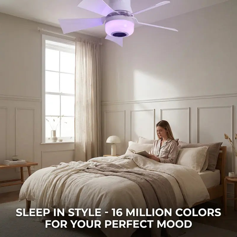 Modern 3-in-1 Screw-In Ceiling Fan Light (Built-In Wireless Bluetooth Speaker)