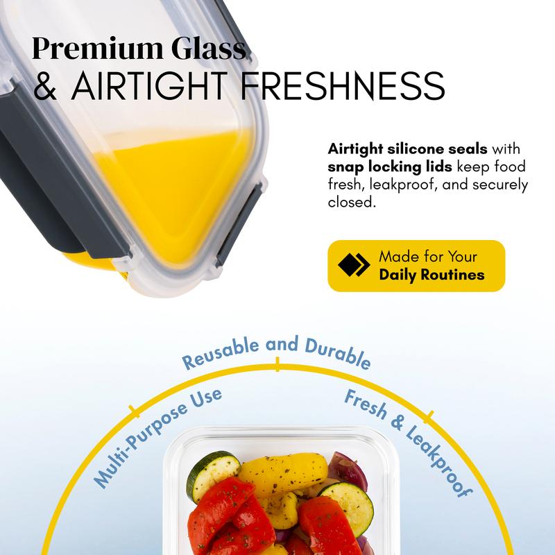 Straame 10-Piece Glass Food Storage Set (Oven, Microwave & Dishwasher Safe)